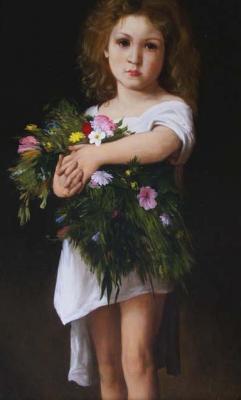 Girl with a bouquet. Kolesov Maxim
