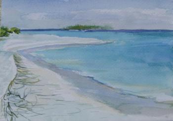 Uninhabited island to the left (Atoll). Semenova Vera