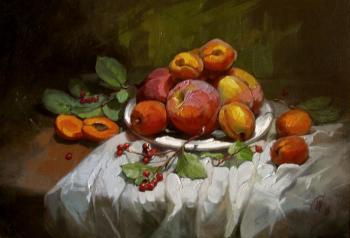 Still life from the peaches and the apricots