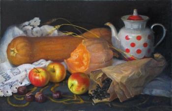 Still life with a teapot and seeds (). Shumakova Elena