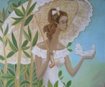 Girl with umbrella (fragment). Kashina Eugeniya