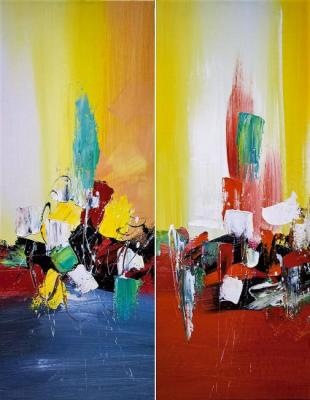 Abstraction. Perception of refraction. Diptych. Vevers Christina