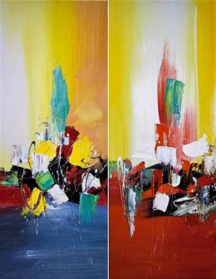 Abstraction. Perception of refraction. Diptych
