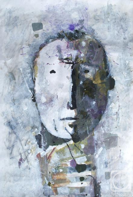 Karnachev Vladimir. Male portrait on white
