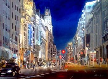 Lights of evening Madrid. Avrin Aleksandr