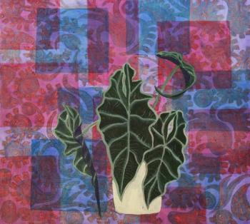 Polly's alocasia on a complex background)
