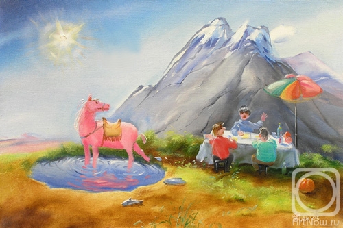 Arhipov Ilia. Bathing a pink horse