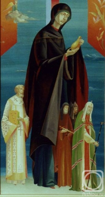 Kutkovoy Victor. Triptych "Prayer-&39;92" Left part "Host of the Virgin" (fragment)