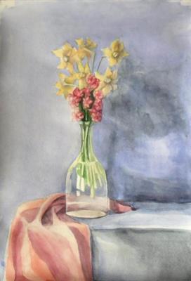 Flowers in a carafe. Belaya Olga
