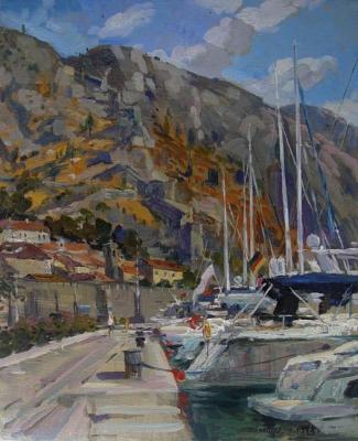 Embankment of Kotor. Yachts. Kostylev Dmitry