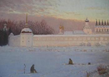 Winter evening at the monastery. Chertov Sergey