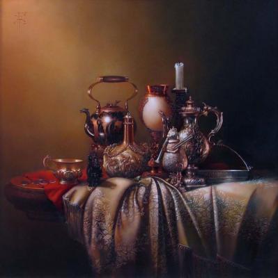 Still life with cup and kettle. Glazkov Vitaliy