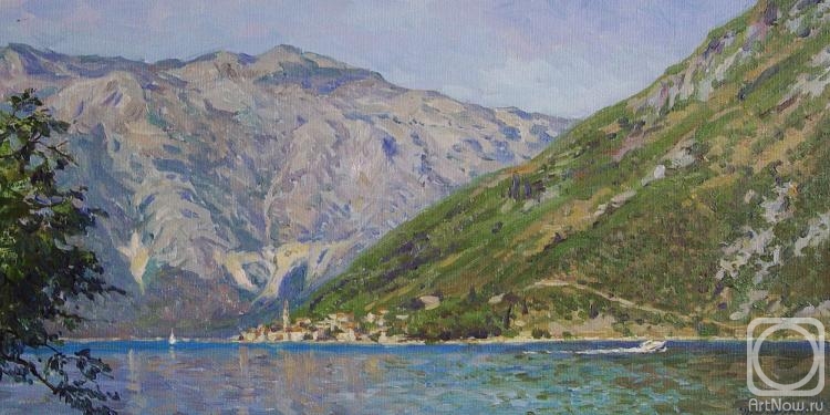 Goryanaya Julia. View of the city of Perast from the bay