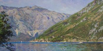 View of the city of Perast from the bay (View Of Montenegro). Goryanaya Julia