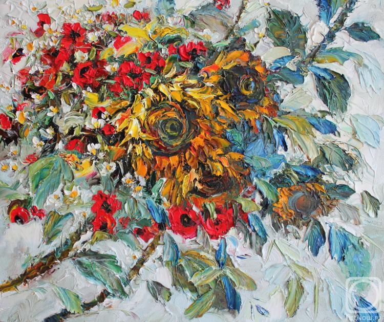 Grebenyuk Yury. Field of sunflowers and poppies