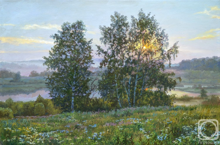 Panov Eduard. Evening birches
