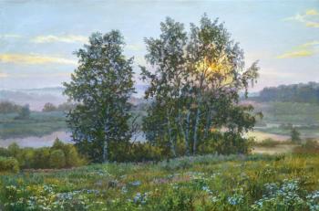 Evening birches (  ). Panov Eduard