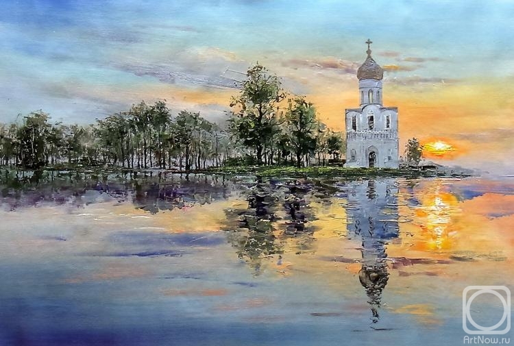 Vevers Christina. Church of the Intercession on the Nerl. Evening