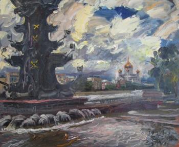 Painting Crimean embankment , June 12, summer, rain. Dobrovolskaya Gayane