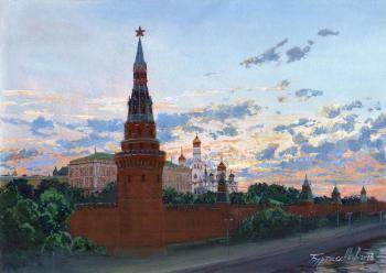 Sunrise over the Moskva tower