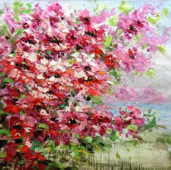 Red-pink flowers. Vevers Christina