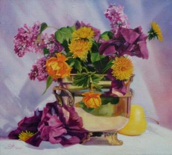 Bouquet in copper bowl. Svetnenko Natalia
