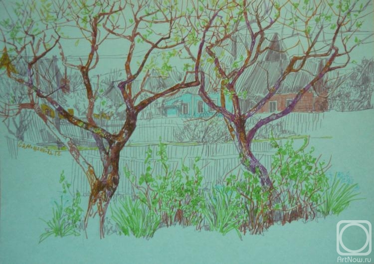 Samoshchenkova Galina. Spring trees