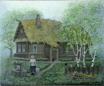 House under straw roof. Markoff Vladimir