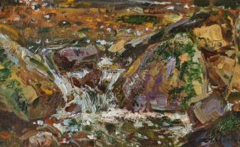 A stream in the woods. Kristiansand nearby. Norway