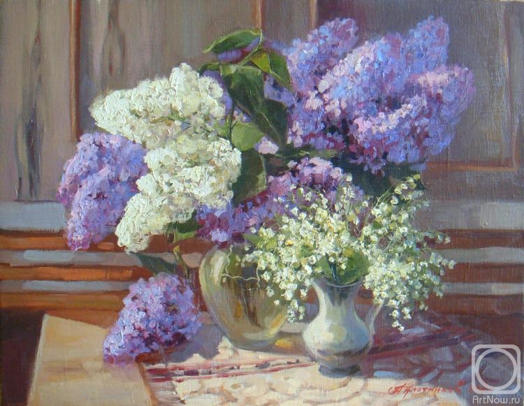 Plotnikov Alexander. Bouquet of lilacs with lilies of the valley