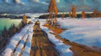 Early spring. Evening Road