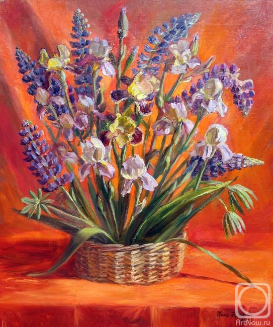 Krasnova Nina. Irises and lupines