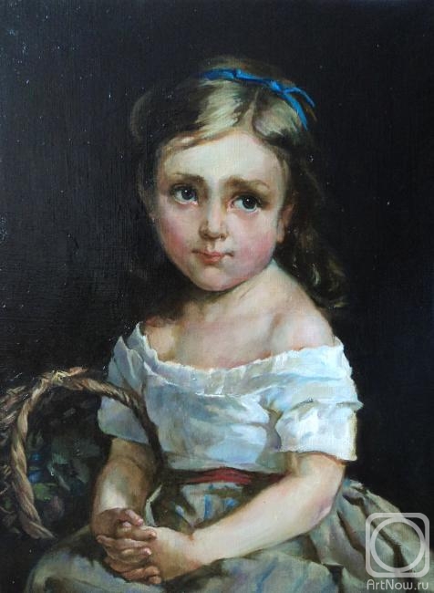 Burmistrova Olga. Copy of the painting by Emile Mounier "Girl with a basket of plums"