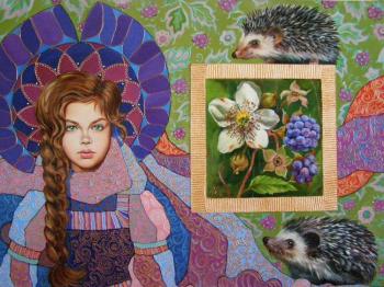 Blackberry (hedgehogs and Vika). Series "Flowers. Letter E" (fragment). Mishchenko-Sapsay Svetlana