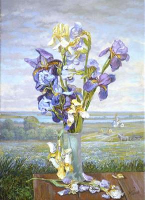 Irises in the open air. Panov Eduard