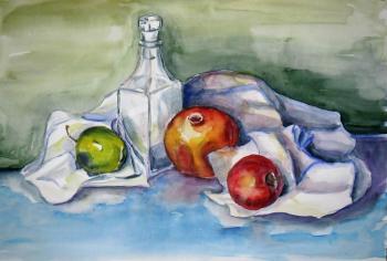Still life with three fruits. Belaya Olga