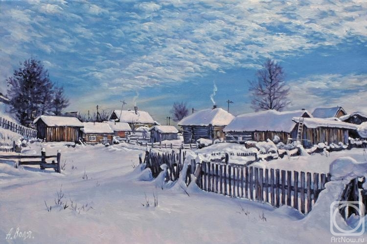 Volya Alexander. Winter day in village after snowfall