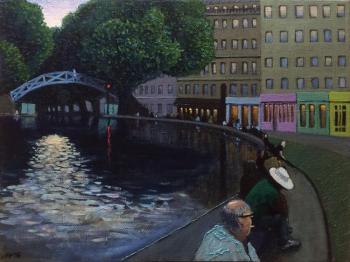 Twilight on the canal Saint-Martin. Monakhov Ruben