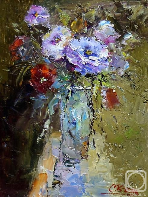 Vevers Christina. Bouquet with blue flowers