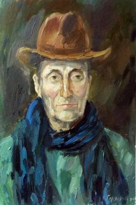 The man in the hat (the sketch of Alexander) (Man Portrait Sitter). Gerasimova Natalia