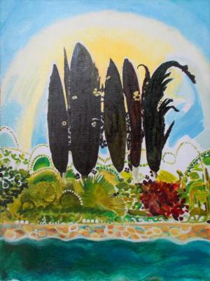 Abkhazia. Cypress trees. Petrovskaya-Petovraji Olga