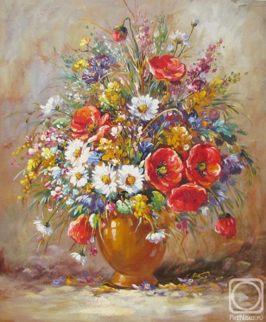 Osipov Maksim. Bouquet with poppies
