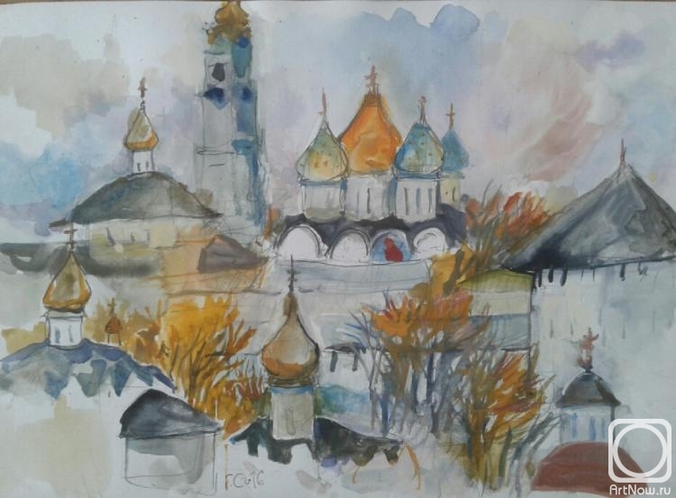 Samoshchenkova Galina. View of the Lavra. Autumn