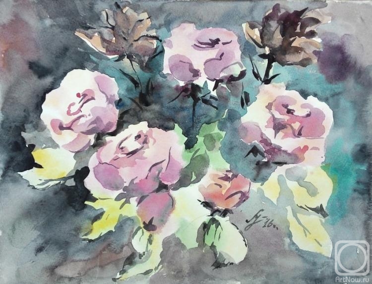 Ushakova Maria. Bouquet on dark