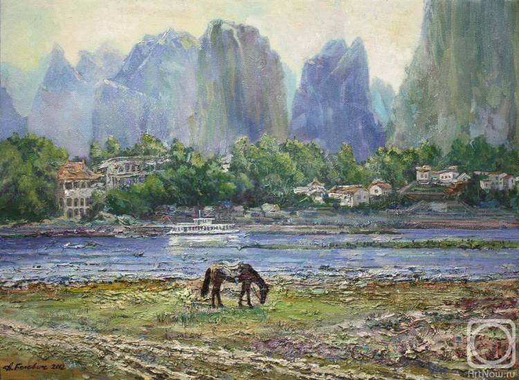 Belevich Andrei. A horse on the bank