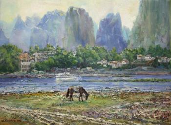 A horse on the bank. Belevich Andrei