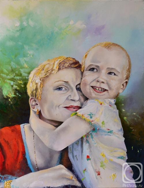 Stolyarov Vadim. Portrait Shabalina with her daughter