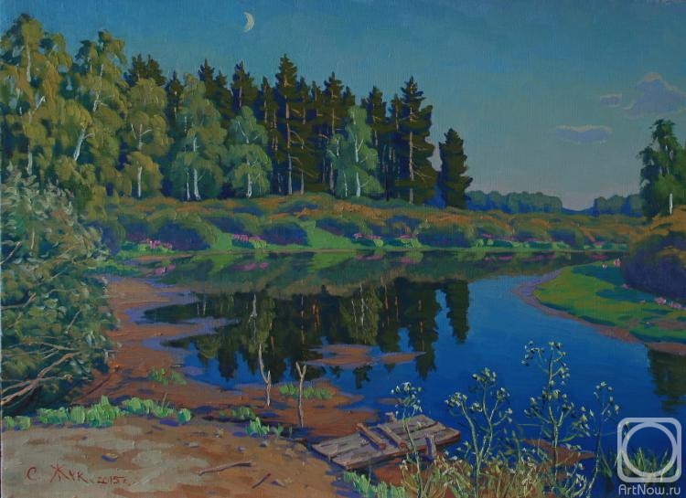 Zhuk Sergei. Evening on the forest lake