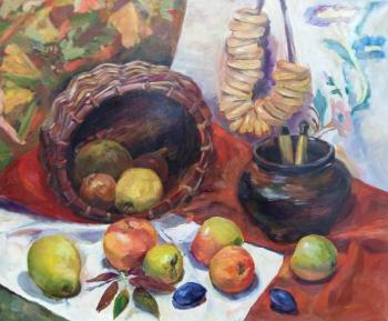 Basket with apples (Kartina Maslom). Veselkova Olga