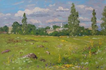 Summer meadow in Izborsk